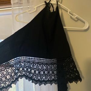 Black halter, ties around the neck and back